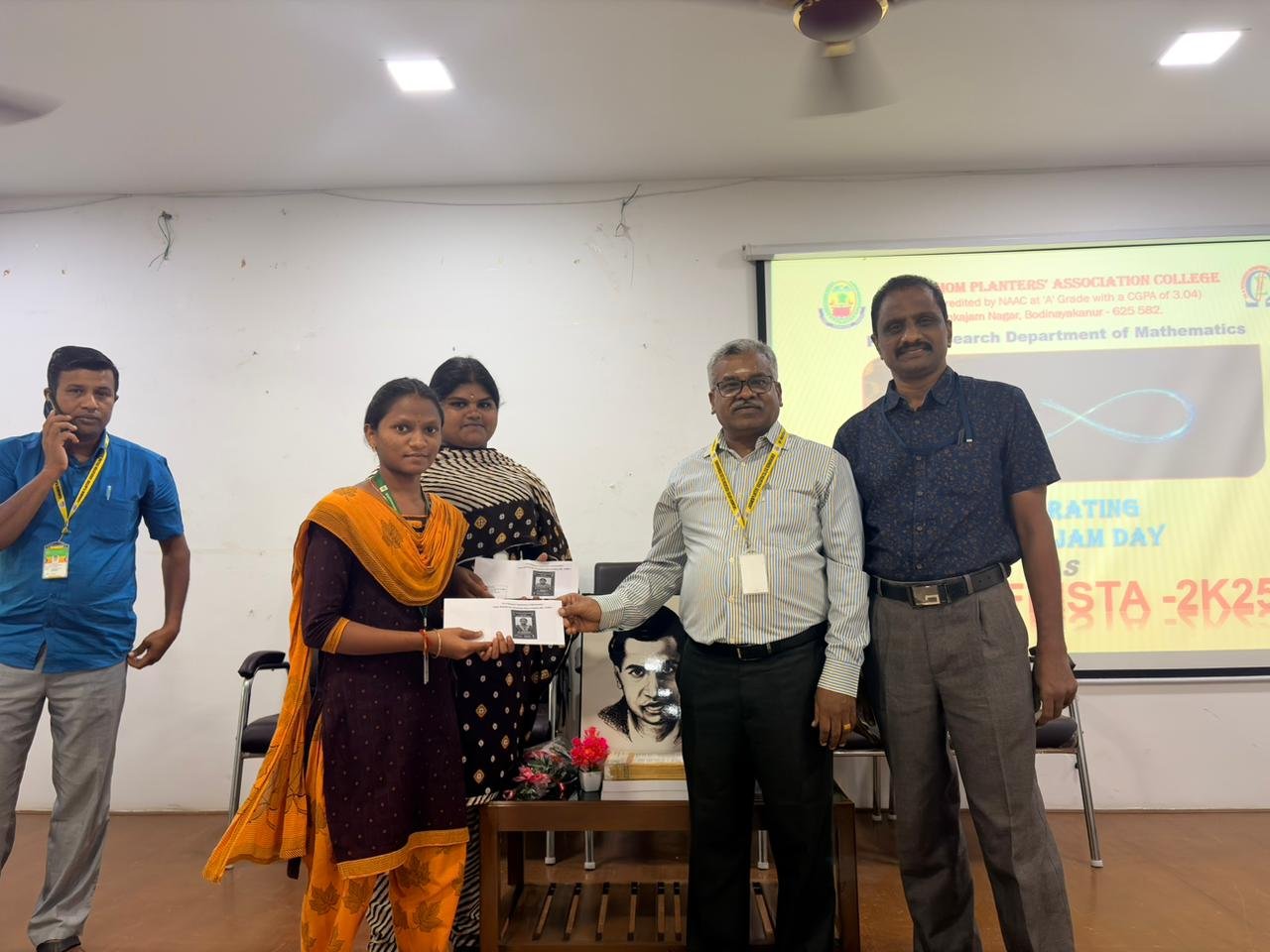 C.P.A. College, Bodinayakanur | Arts & Science College - Cash Prize Awarded to University Rank Holders during Ramanujan Birth Anniversary Celebration (MATH FEISTA – 2K25)